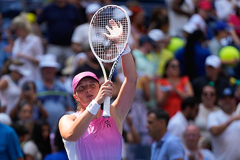 US Open 2024: Iga Swiatek waves to fans after defeating Kamilla Rakhimova